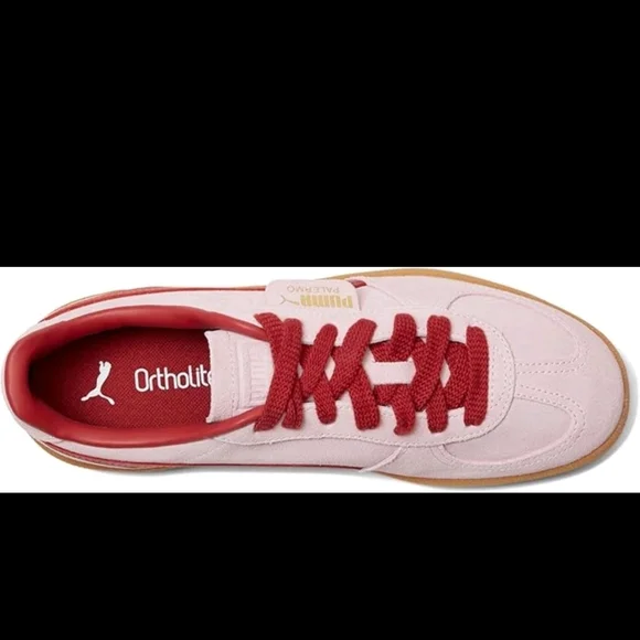 PUMA Women's Palermo Sneakers Rose Mauve/Dark Crimson - Retro Style, Suede Upper - Picture 6 of 10